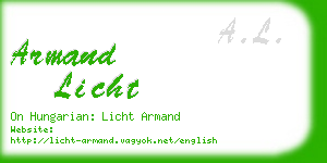 armand licht business card
